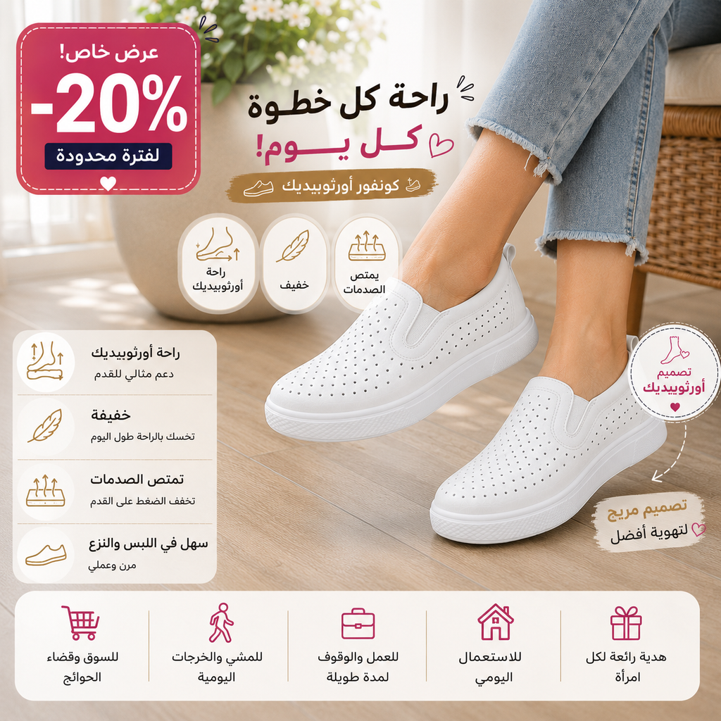 👟 Chaussures Confort Orthopédique Blanc
