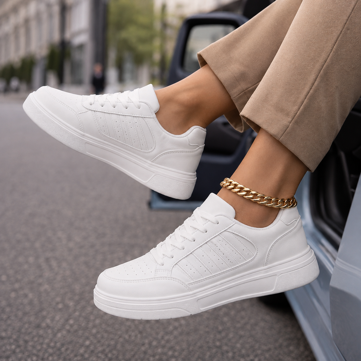 Baskets Femme Élégance – Confort & Style au Quotidien ✨ Blanc